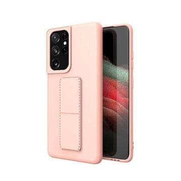 MG Kickstand silikonska maska za Samsung Galaxy S21 Ultra 5G, ružičasta