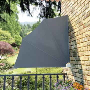Vidaxl Sklopiva balkonska pregrada, siva, 140x140 cm