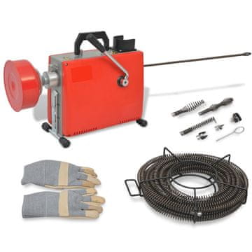 Vidaxl Stroj za čišćenje cijevi 250 W 15 m x 16 mm 4,5 m x 9,5 mm