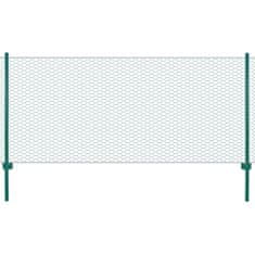 Vidaxl Ograda od žičane mreže sa stupovima čelična 25 x 0,5 m zelena