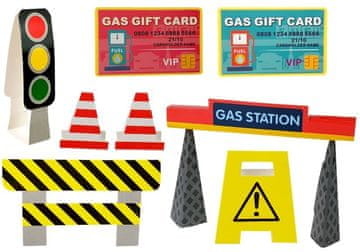 Lean-toys Benzinska postaja s automobilima - svjetlosni i zvučni efekti