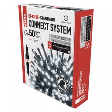 EMOS Chain spojni niz, lanac, 50 LED, 5 m, hladna bijela