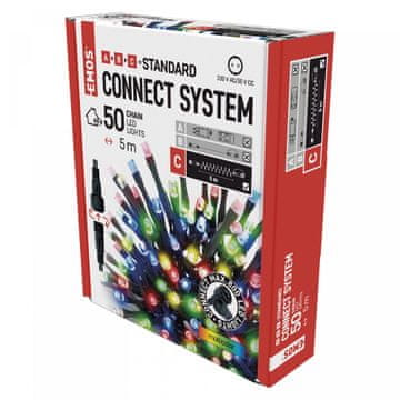 EMOS Chain spojni niz, lanac, 50 LED, 5 m, višebojna