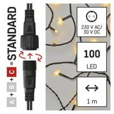 EMOS božićna svjetla, zavjesa, 100 LED, 1 x 2 m, topla bijela