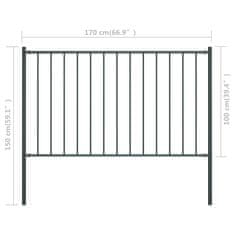 Vidaxl Ogradni panel sa stupovima Čelik s praškastim premazom 1,81 x 1 m Antracit