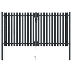 Vidaxl Dvokrilna Ograda Čelična Vrata 300x150 cm Antracit