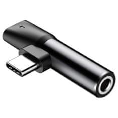 BASEUS L41 audio adapter USB-C - USB-C / jack 3.5mm, crno