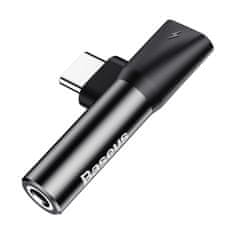 BASEUS L41 audio adapter USB-C - USB-C / jack 3.5mm, crno