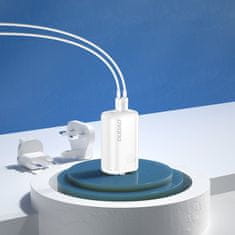 DUDAO A7PRO 3in1 GaN punjač USB / 2x USB-C QC PD 65W, bijela