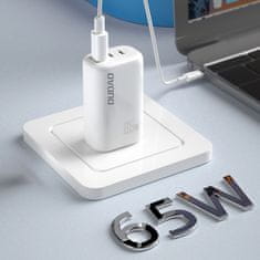 DUDAO A7PRO 3in1 GaN punjač USB / 2x USB-C QC PD 65W, bijela