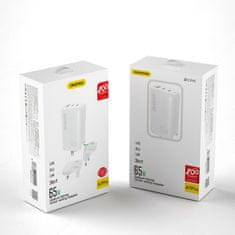 DUDAO A7PRO 3in1 GaN punjač USB / 2x USB-C QC PD 65W, bijela