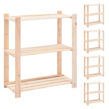 Vidaxl Police s 3 police, 5 kom, 80x38x90 cm, bor, 150 kg