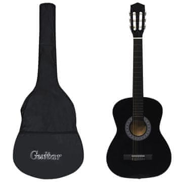 Vidaxl Klasična gitara za početnike s torbom, crna, 3/4, 36"