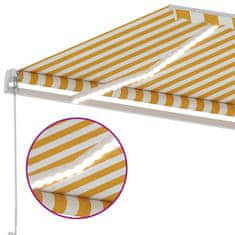 Vidaxl Tenda na ručno uvlačenje s LED svjetlima 600x350 cm žuto-bijela