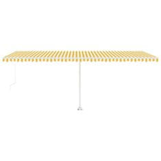 Vidaxl Tenda na ručno uvlačenje s LED svjetlima 600x350 cm žuto-bijela