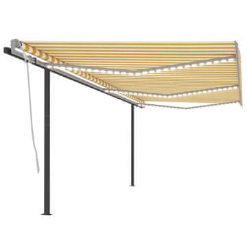 Vidaxl Automatska tenda sa senzorom za vjetar LED 6 x 3 m žuto-bijela