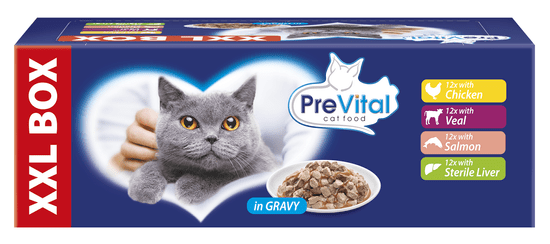 PreVital komadi mesa i ribe, 48×100 g