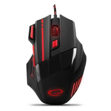 EGM201R žični gaming miš 7D OPT. USB MX201 vukocrvena boja