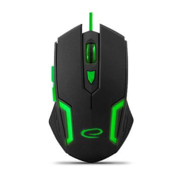slomart Esperanza EGM205G gamerski miš Fighter, zeleni, USB