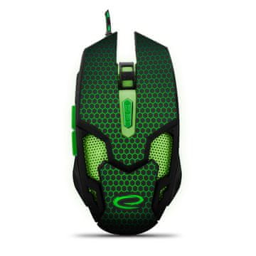 EGM207G Esperanza žičani gaming miš 6D optički USB MX207 cobra zelene boje