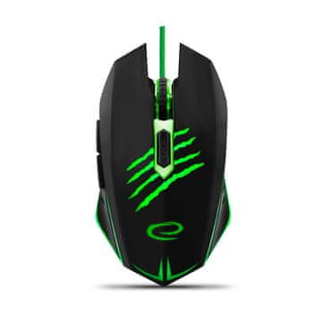 slomart Esperanza EGM209G gamerski miš Claw, zeleni, USB