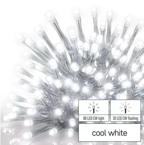 EMOS svjetlosni lanac, ledene svijeće, 2,5 m, trepćući, hladno bijeli