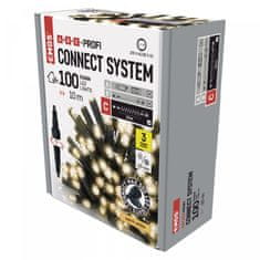 EMOS Profi LED spojni lanac, crni, 10 m, vanjski/unutarnji, toplo bijeli