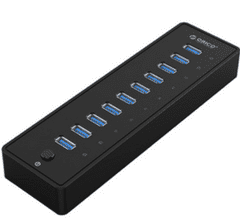 Orico P10-U3 USB hub s 10 ulaza, USB 3.0, vanjsko napajanje, crno (P10-U3-V1-EU-BK-BP)