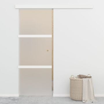Vidaxl Klizna vrata s ograničivačima, ESG staklo i aluminij, 76x205 cm