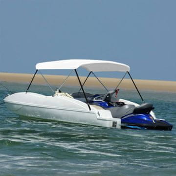 Vidaxl Bimini tenda za brodove, 2 pramca, bijela, 180x150x110 cm