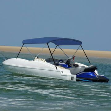 Vidaxl Bimini tenda za brod, 2 luka, tamnoplava, 180x150x110 cm
