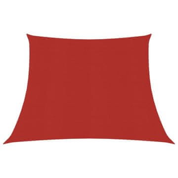 Vidaxl Jedro za zaštitu od sunca 160 g/m² crveno 4/5 x 3 m HDPE
