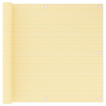 Vidaxl Balkonska pregrada, bež, 90x600 cm, HDPE