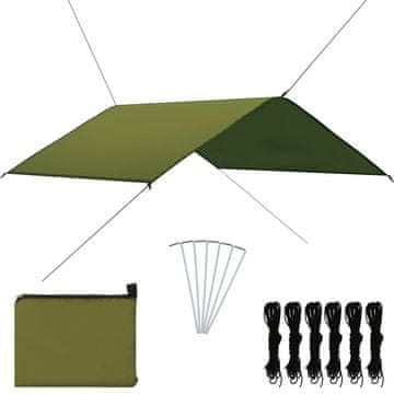 Vidaxl Kamperska cerada, 4x4 m, zelena