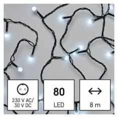 EMOS lampice s timerom, 80 LED, okrugle, 8 + 5 m, dnevno bijela