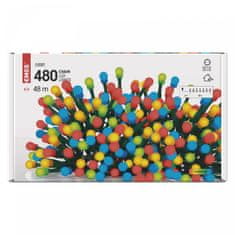 EMOS Lagani lanac Emos, 480 LED – kuglice, 48 m, višebojni, timer