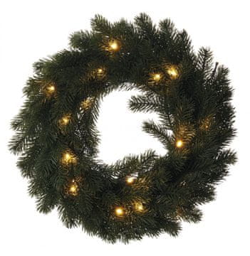 EMOS Xmas Wreath venec, 2 AA, 40 cm, 20 LED lampice, toplo bijele
