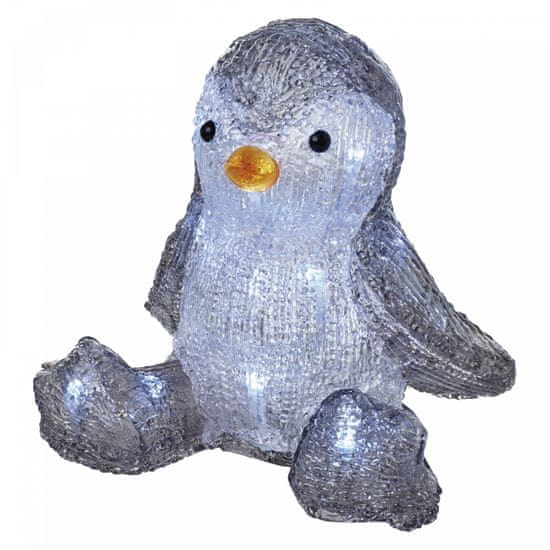 EMOS LED božićni pingvin, 20 cm, 3 × AA, unutarnji, hladno bijeli, timer