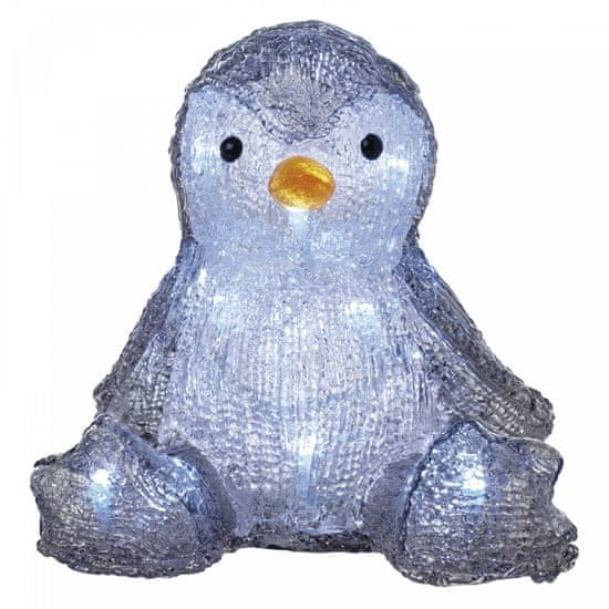 EMOS LED božićni pingvin, 20 cm, 3 × AA, unutarnji, hladno bijeli, timer