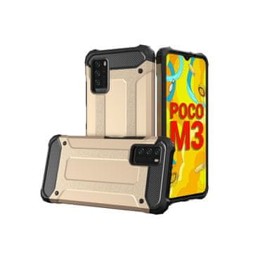 HURTEL Hybrid Armor maska za Xiaomi Redmi Note 10 5G / Poco M3 Pro - zlatna