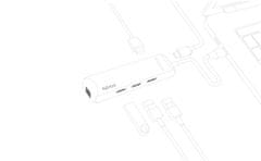 EPICO USB Type-C hub slim (4K HDMI & Ethernet) 9915112100019, srebrni, crni kabel