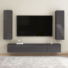 Vidaxl TV ormarić sjajni sivi 30,5 x 30 x 110 cm od konstruiranog drva