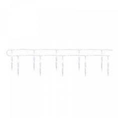 EMOS LED božićne ledene svijeće, 10x, 1,35 m, 2x AA, unutarnje, hladno bijela, timer