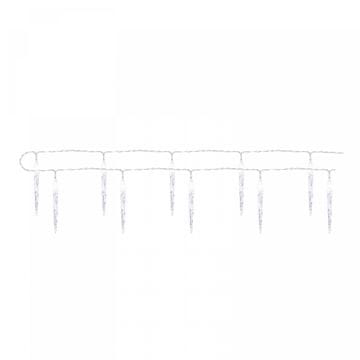 EMOS LED božićne ledene svijeće, 10x, 1,35 m, 2x AA, unutarnje, hladno bijela, timer