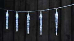 EMOS LED božićne ledene svijeće, 10x, 1,35 m, 2x AA, unutarnje, hladno bijela, timer