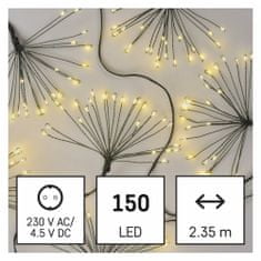 EMOS LED rasvjetni kabel - svjetlosni nizovi, nano, 2,35 m, za interijere, toplo bijelo svjetlo, mjerač vremena