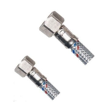 AQUALINE Fleksibilna nehrđajuća čelična cijev FxF 3/8"x1/2", 50 cm, Kromirana