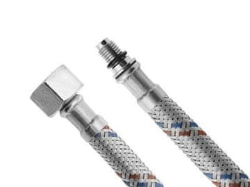 AQUALINE Fleksibilna nehrđajuća cijev M10x1/2", 40 cm, Krom, AQUALINE