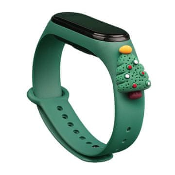 HURTEL Hurtel božićna narukvica za Xiaomi Mi Band 3/4, tamno zelena, božićno drvce