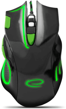 Esperanza Mouse Wire Gaming Esperanza Hawk, crno-zelena, 2400dpi, 7 gumba